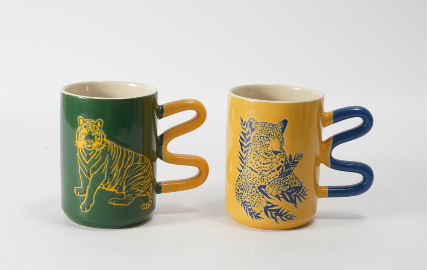 Hancai Genz color glaze mug with silk screen