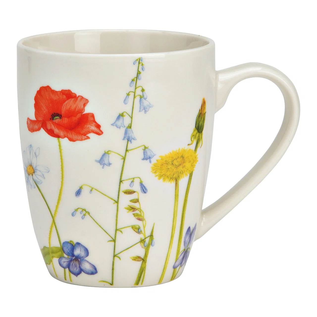 Hancai Porcelain mug with colorful flower meadow design