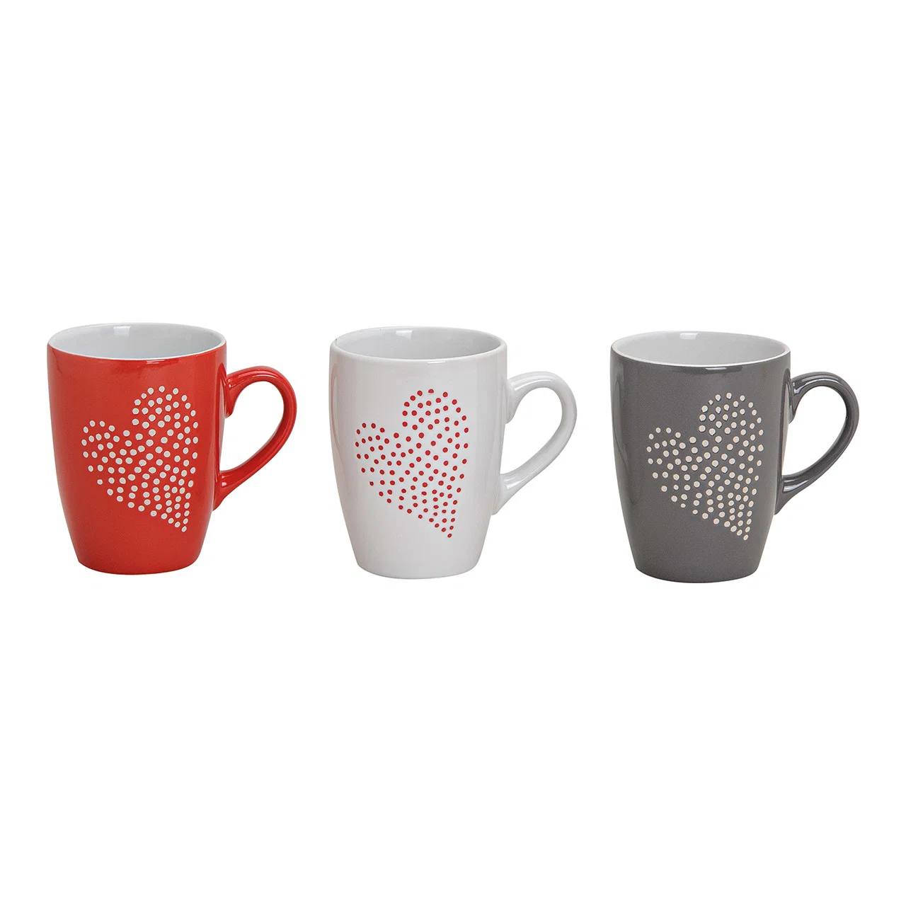 Hancai Heart-shaped polka-dotted ceramic mug
