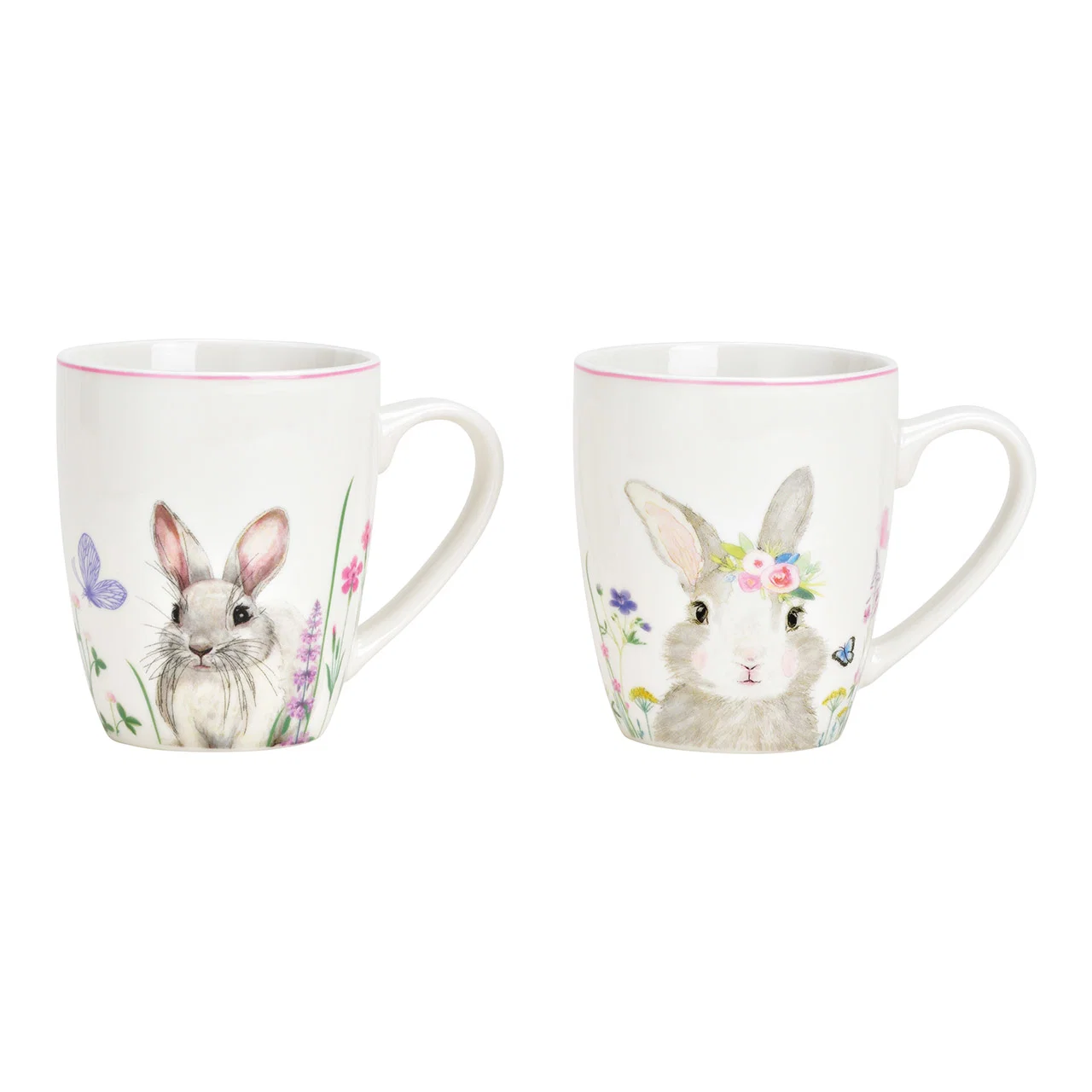 Hancai Porcelain mug with rabbit decoration