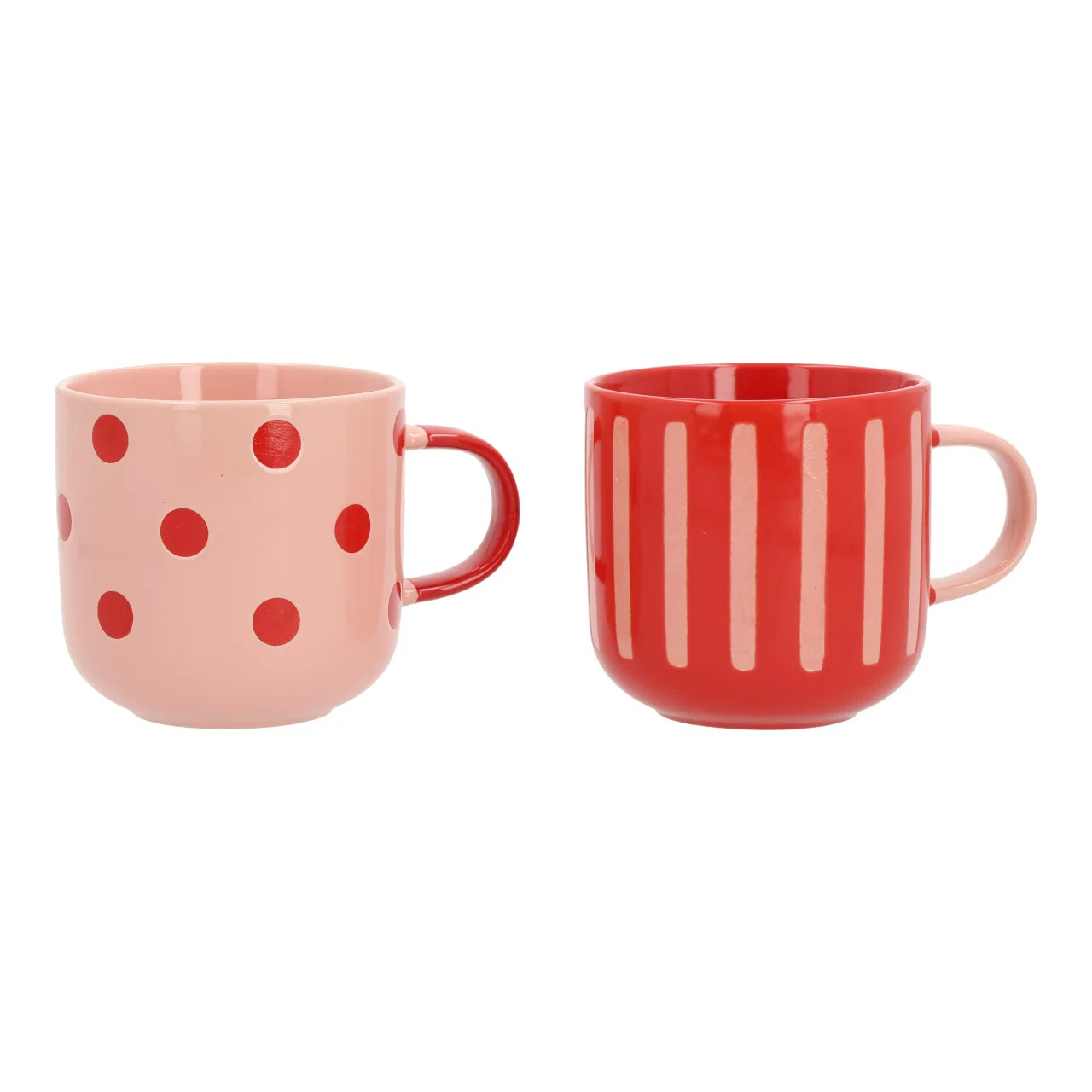 Hancai Striped polka-dotted stoneware mug