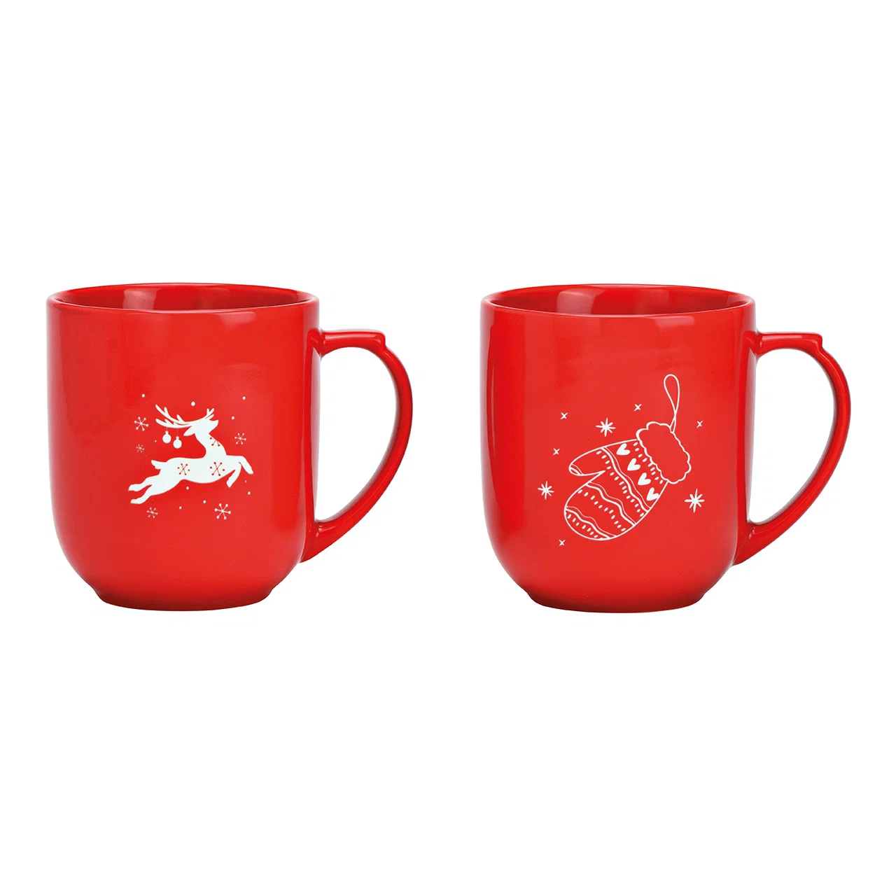 Hancai Jumbo porcelain mug with reindeerglove design