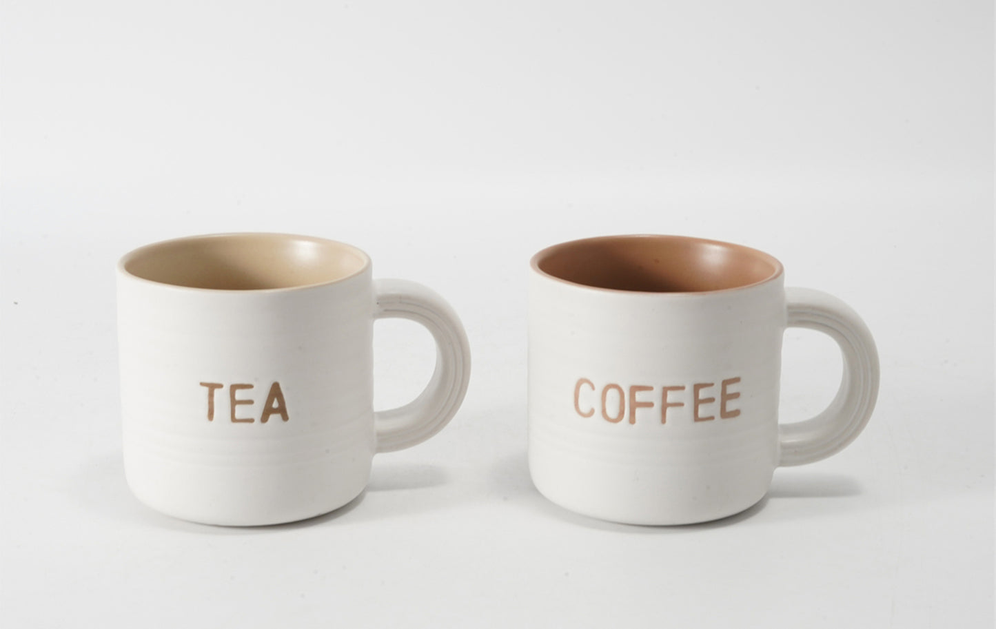 Hancai Embossed colour glaze inner mug with silk screen & dipped handle