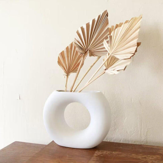 Hancai Wholesale Nordic Vintage Porcelain Vase Ornaments Living Room Flower Cabinet Table Dried Flowers Home Decor Ceramic Flower Vase