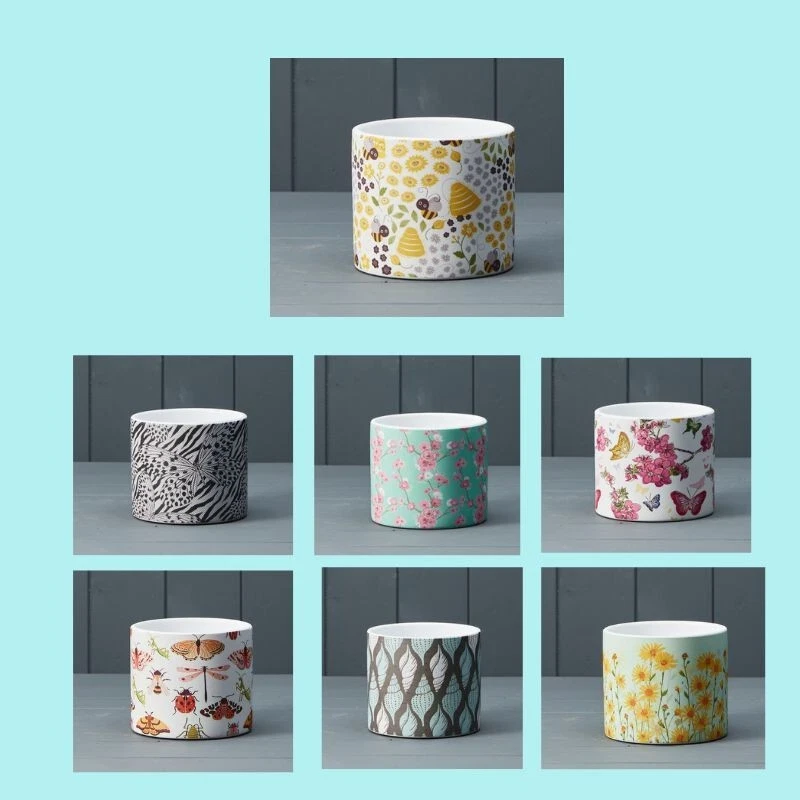Hancai Ceramic Pot - Flower Plant Gift Display Pot - H:10.5 x Ø:12cm - Choice of Design