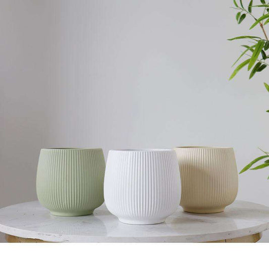 Hancai Modern Handmade Ball Shape Ceramic Flower Pot Morandi Color Ins for Home Table or Garden Decor Floral Decorative Plant Pot