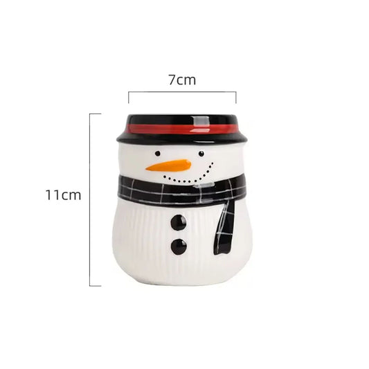 Christmas Decoration Unique Design Ceramic Candle Vessel Fancy Santa Claus Empty Custom Candle Jar with Lid