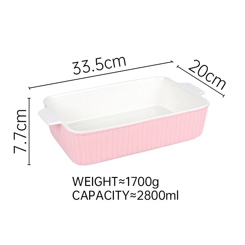 Hancai Custom Kitchen Bakeware Baking Tray Set Rectangular Casserole Baking Dishes Ceramic Oven Baker