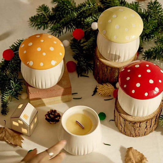 Hancai Wholesale Cylinder Ceramic Candle Container Vessel Jar Lid Modern Design Custom Logo for Christmas Scented Wax Home Decoration