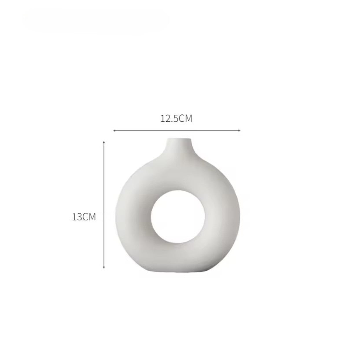 Hancai Best Selling Wholesale White Circle Donut Vases Grand Custom Design Manufacturers Flower Ceramic Vase for Home Decor