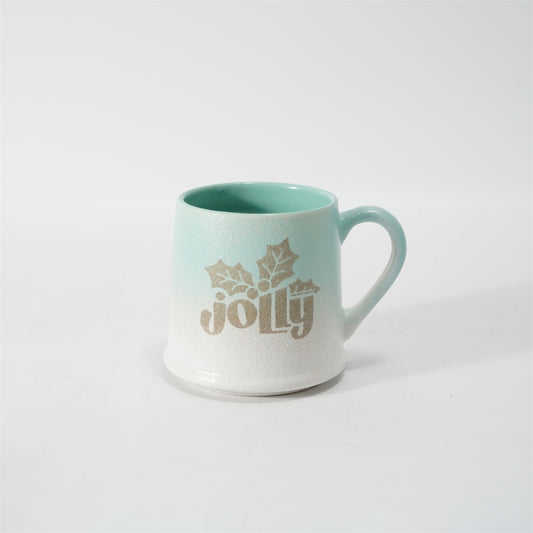 Hancai Two Tone Reactive glaze mug with silk screen