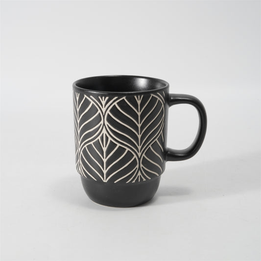 Hancai Color Glazed Stoneware Mug with Silk-Screen