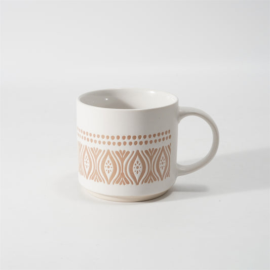 Hancai Unglazed foot color glaze silk screen mug