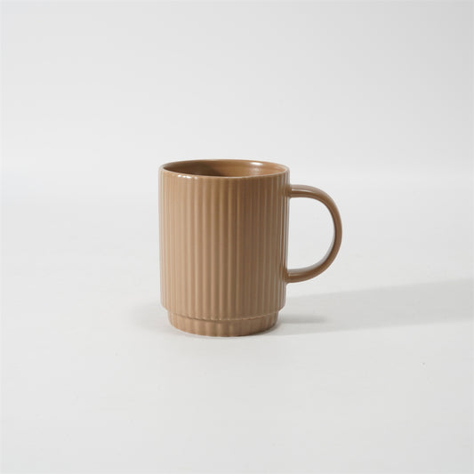 Hancai Embossed matte glaze stacking mug