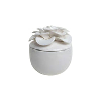 Hancai  White Ceramic Candle Jars with Ceramic Lid