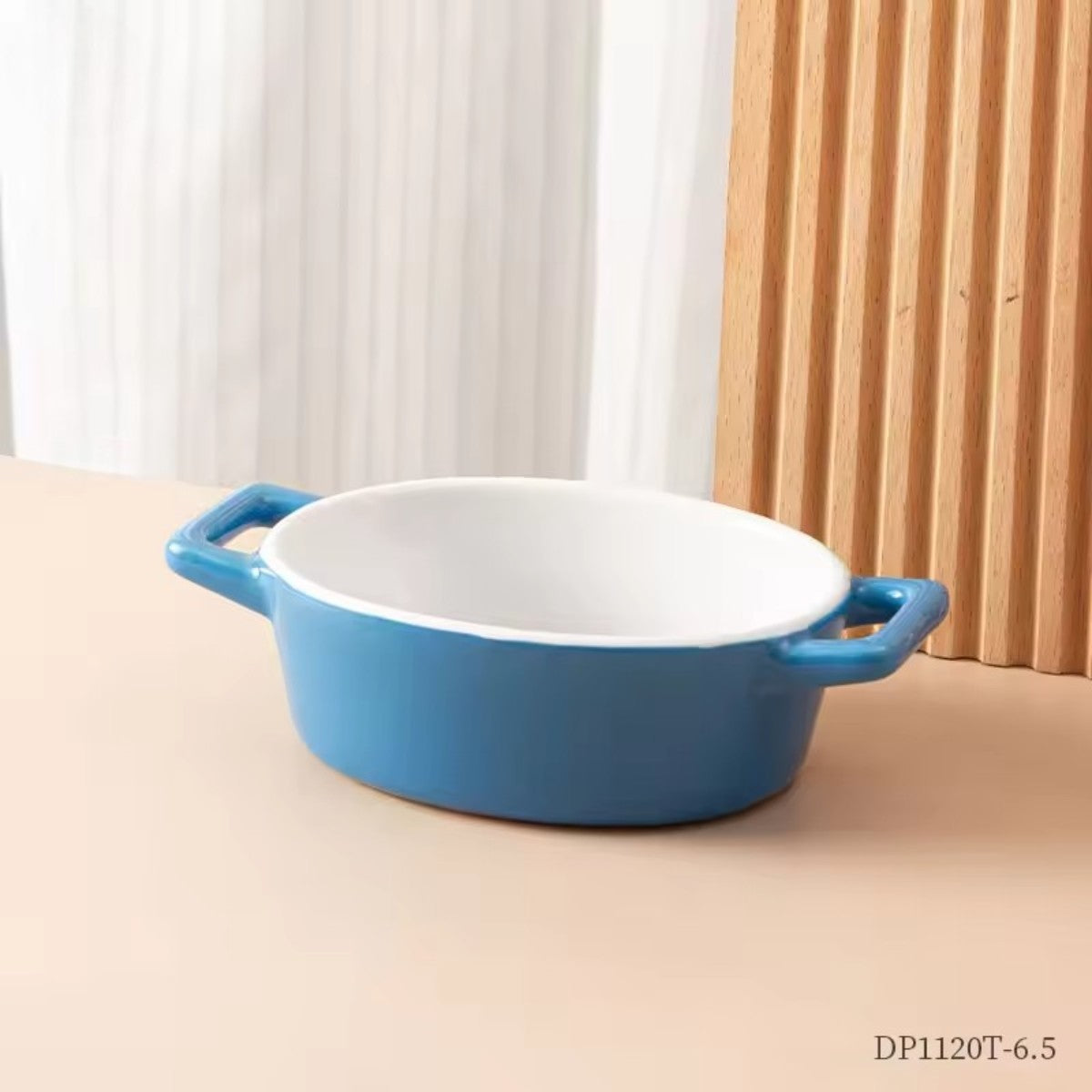 Hancai Nordic Style Binaural Oval Plate Household Cheese Baked Rice Plate Solid Color Ceramic Baking Tray Ceramic Restaurant Set