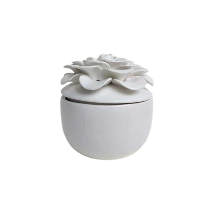 Hancai  White Ceramic Candle Jars with Ceramic Lid