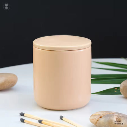 Hancai  Nordic Wholesale Unique Porcelain Candle Container Christmas Decor Custom Ceramic Empty Candle Jars Jar with Lid