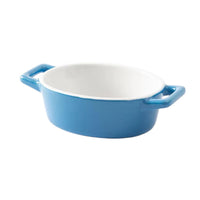 Hancai Nordic Style Binaural Oval Plate Household Cheese Baked Rice Plate Solid Color Ceramic Baking Tray Ceramic Restaurant Set