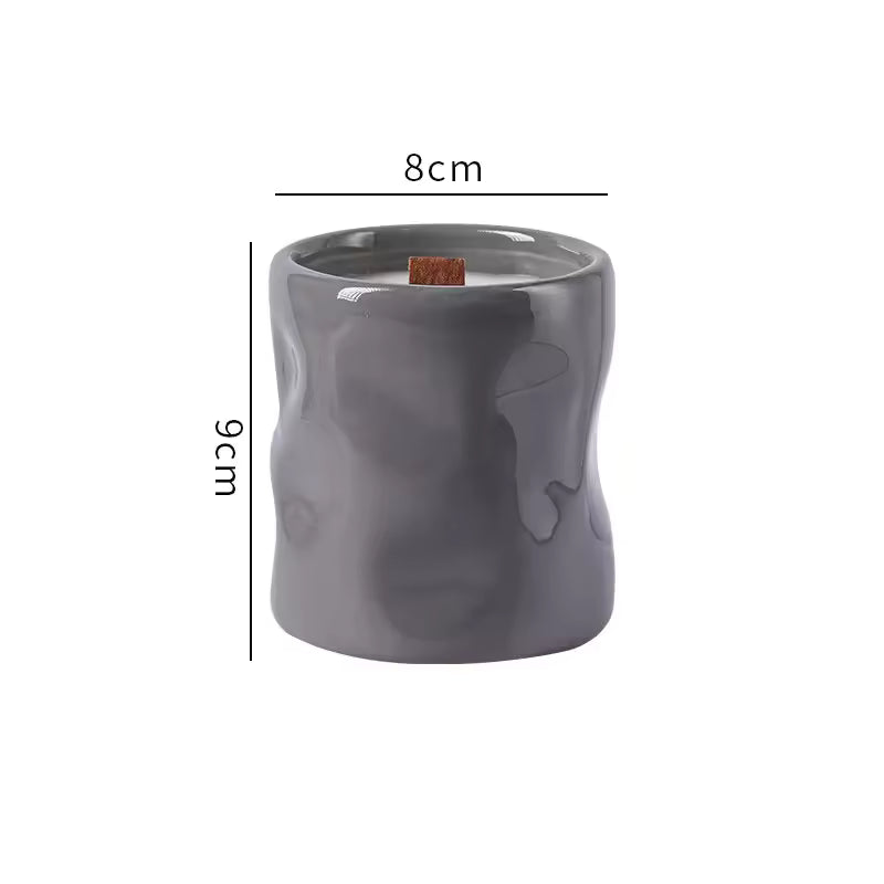 Hancai  Ceramic Jars for Candles Aromatherapy Candle Cup DIY Empty Candle Holder Decoration Soybean Wax Container