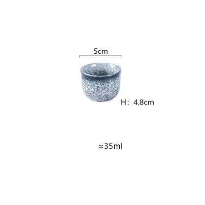Hancai Ceramics Wine Bottle Water Ware Black Flower 300ML Cup Porcelain Sake Japanese Bar Decoration Household Kitchen Supplies Drinkware