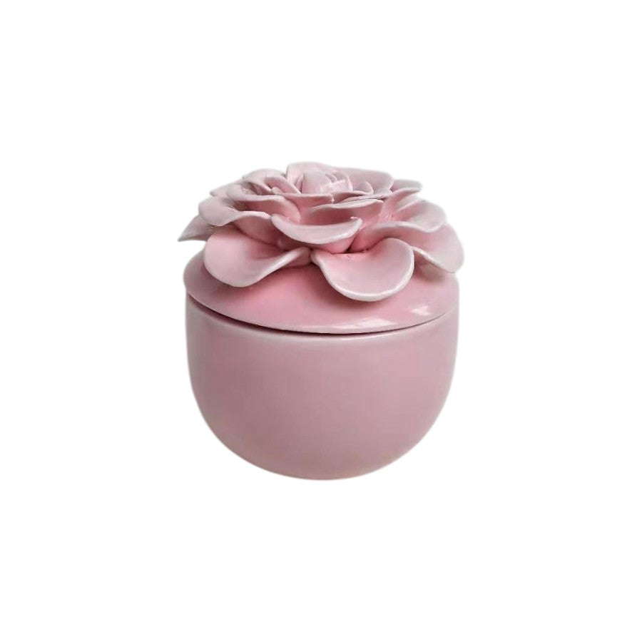 Hancai  White Ceramic Candle Jars with Ceramic Lid