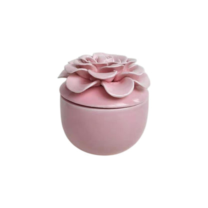 Hancai  White Ceramic Candle Jars with Ceramic Lid