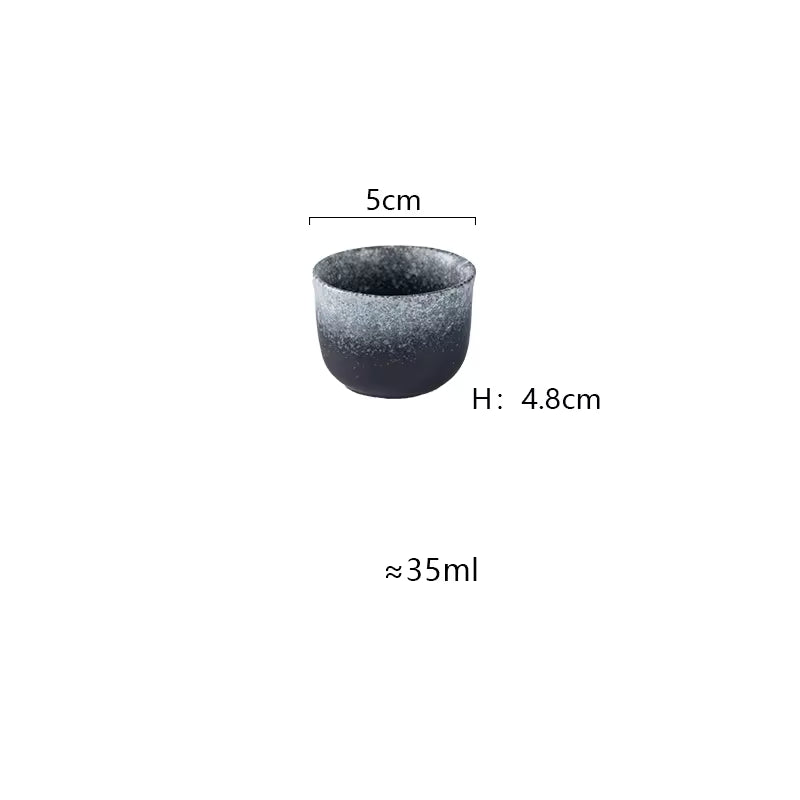 Hancai Ceramics Wine Bottle Water Ware Black Flower 300ML Cup Porcelain Sake Japanese Bar Decoration Household Kitchen Supplies Drinkware