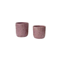 Hancai Floral Embossed Ceramic Plant Pot Multi-Color Modern Home Decor Customizable Set - Pastel Color Planters for Indoor Houseplants