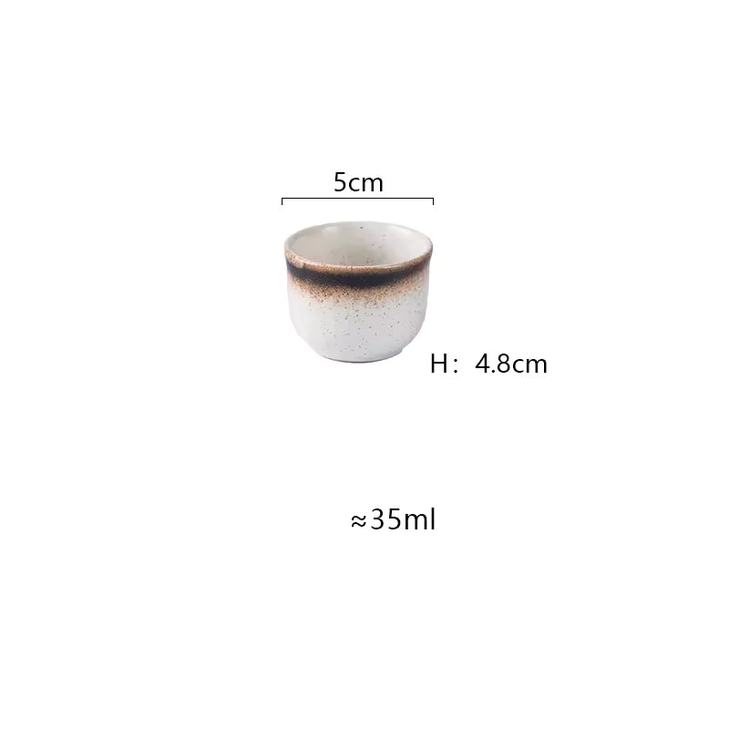 Hancai Ceramics Wine Bottle Water Ware Black Flower 300ML Cup Porcelain Sake Japanese Bar Decoration Household Kitchen Supplies Drinkware