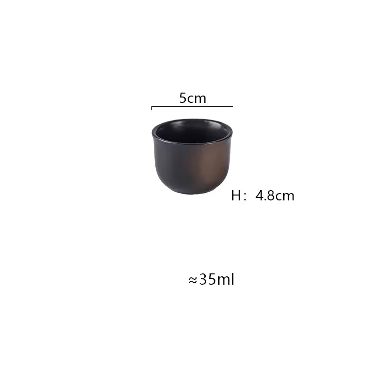 Hancai Ceramics Wine Bottle Water Ware Black Flower 300ML Cup Porcelain Sake Japanese Bar Decoration Household Kitchen Supplies Drinkware