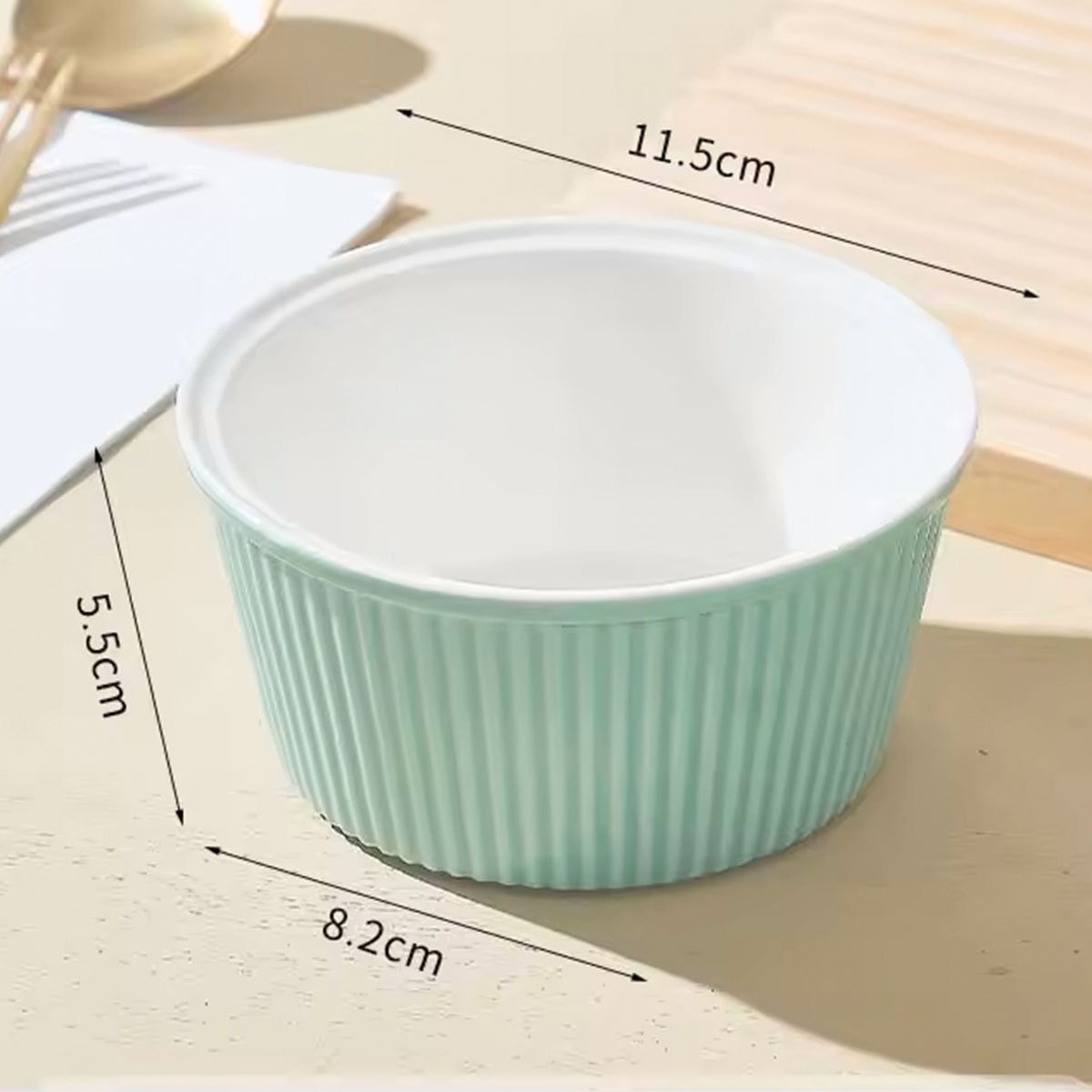 Hancai Hot Selling Multi-color Ceramic Baking Bowl 2.5 Inch 4 Inch Macaron Color Oven Steamer Cake Pudding Snack Dessert Bowl