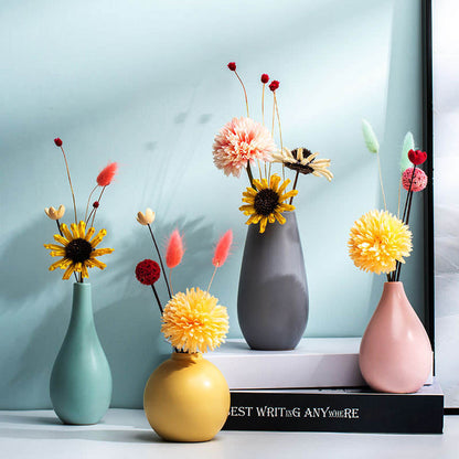Hancai Bunte Porzellan Knospen-Kunst Blumen Vase Moderne Heim Hochzeit Tischdekoration Keramikvasen