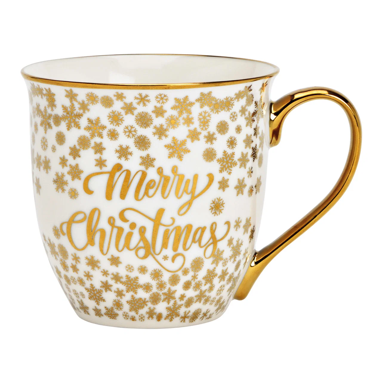 Hancai Jumbo mug Merry Christmas with porcelain snowflakes
