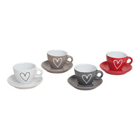 Hancai Heart-shaped espresso cup and saucer made of ceramic