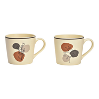 Hancai Mug with abstract leaf motif, made of porcelain