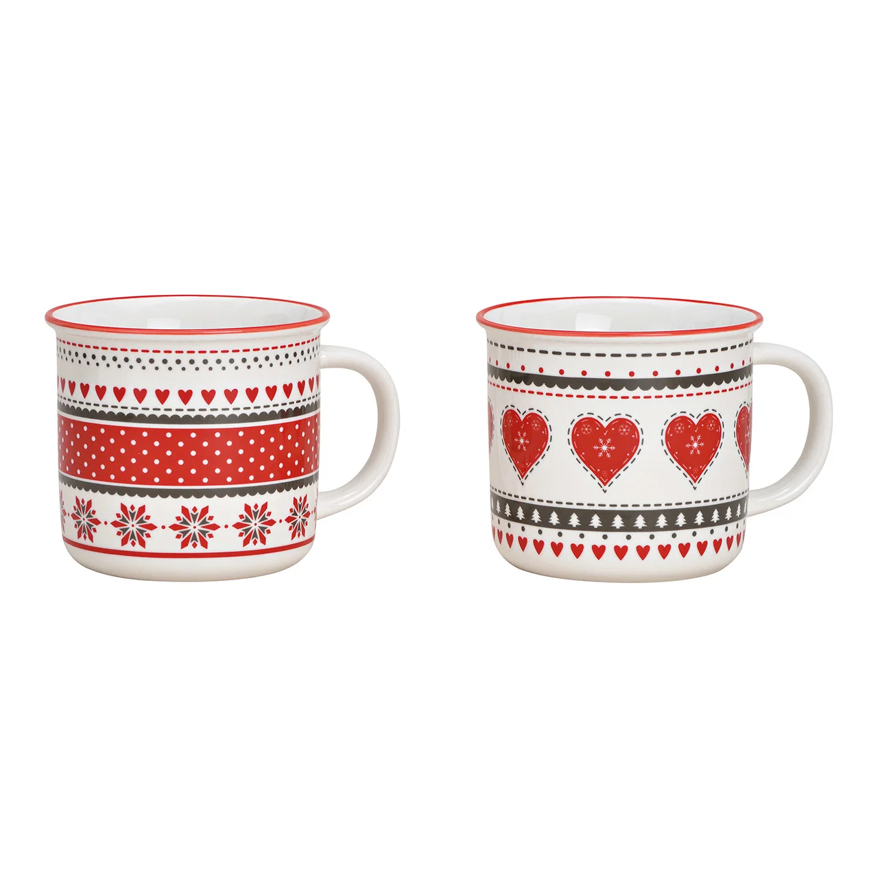 Hancai Porcelain mug with country-style heart design