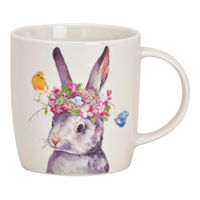Hancai Porcelain mug with rabbit decoration