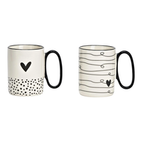 Hancai Porcelain mug with heart decoration