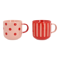 Hancai Striped polka-dotted stoneware mug