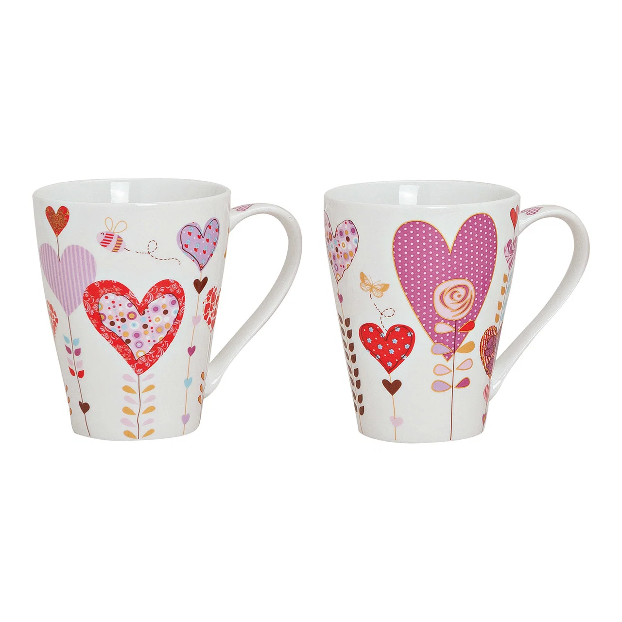 Hancai Porcelain Heart-Shaped Mug