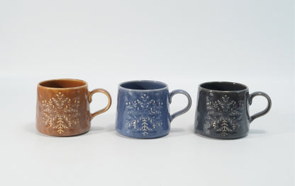 Hancai Embossed Reactive Glaze Mug