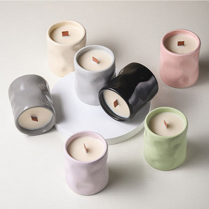 Hancai  Ceramic Jars for Candles Aromatherapy Candle Cup DIY Empty Candle Holder Decoration Soybean Wax Container