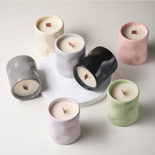 Hancai  Ceramic Jars for Candles Aromatherapy Candle Cup DIY Empty Candle Holder Decoration Soybean Wax Container