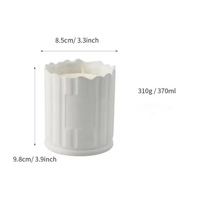 Luxury INS Pure White Ceramic Jar Powder Fired Ceramic Candle Jar Aromatherapy Jar