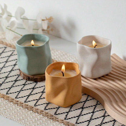 Hancai  New Custom logo Vintage Unique Candles Container Jar Wholesale Luxury Emoceramic Candle Holder