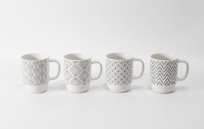 Hancai  Color Glazed Stoneware Mug with Silk-Screen