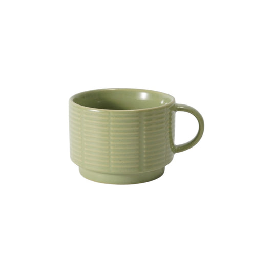 Hancai Embossed colour glaze Stacking mug