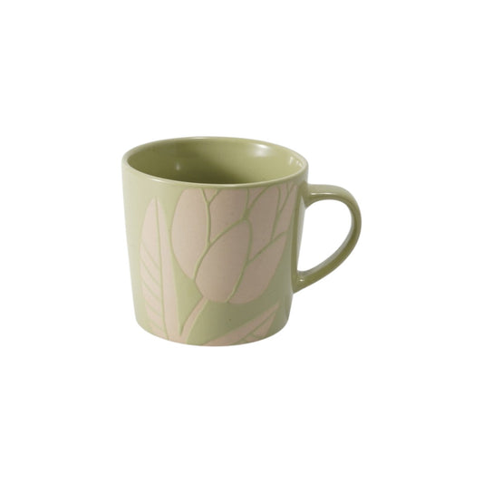 Hancai Colour glzae mug with silk screen