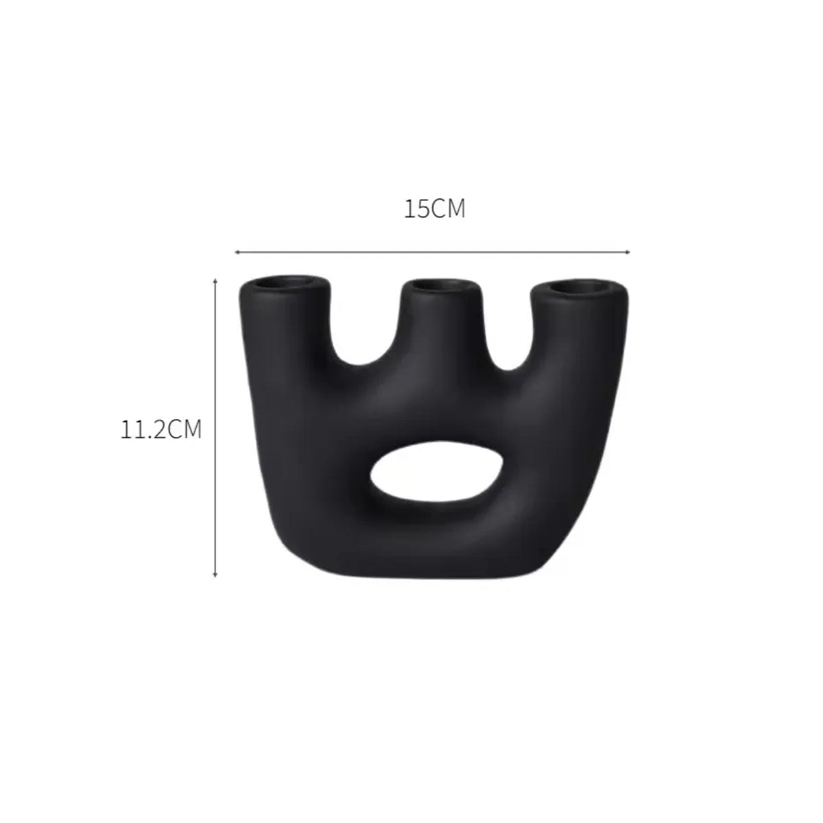 Factory Direct Home Decoration Handmade Grouted Matte Black Ceramic Candle Holders